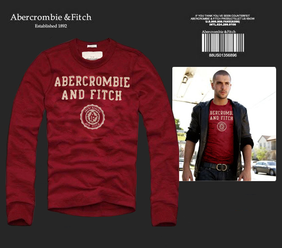 Abercrombie Fitch Hombres De Cuello Redondo Con Gente Fotos Largo Remera AF6163